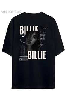 Pandorica's Billie Eilish Sırt ve Ön Baskılı Tasarım Unisex Pamuklu T-shirt