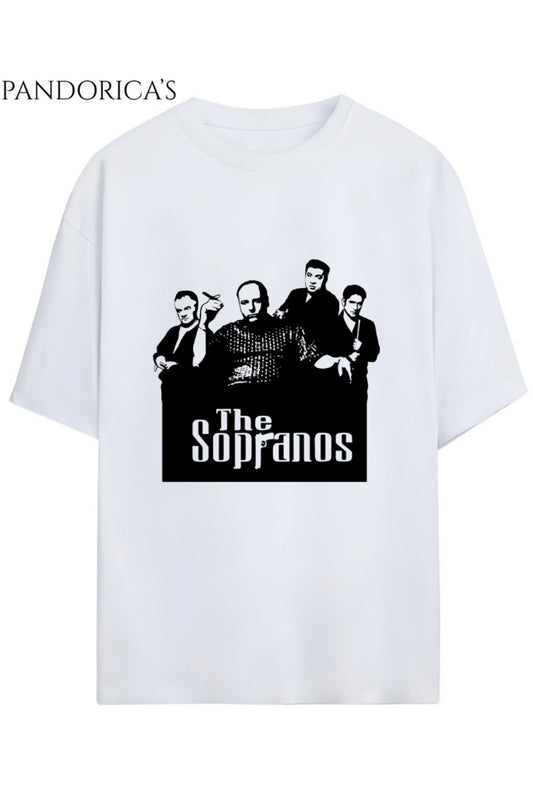 THE SOPRANOS Tasarımı Yazılı Baskılı Unisex Pamuklu Relaxed Kalıp Tişört