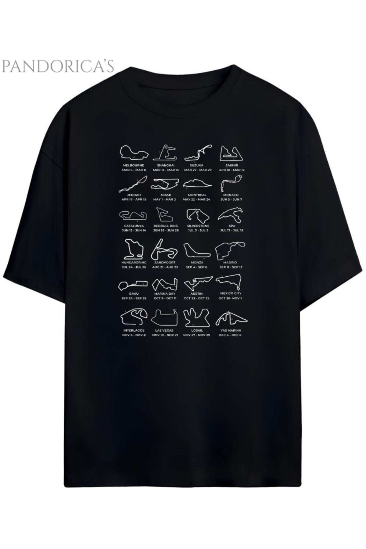 Siyahprix Pandorica's Grand Prix 2026 Tasarımı Unisex Pamuklu T-Shirt - 17