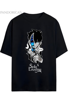 Solo Leveling Tasarım Serisi "ARISE" Yazılı Baskılı Pamuklu Unisex Tişört
