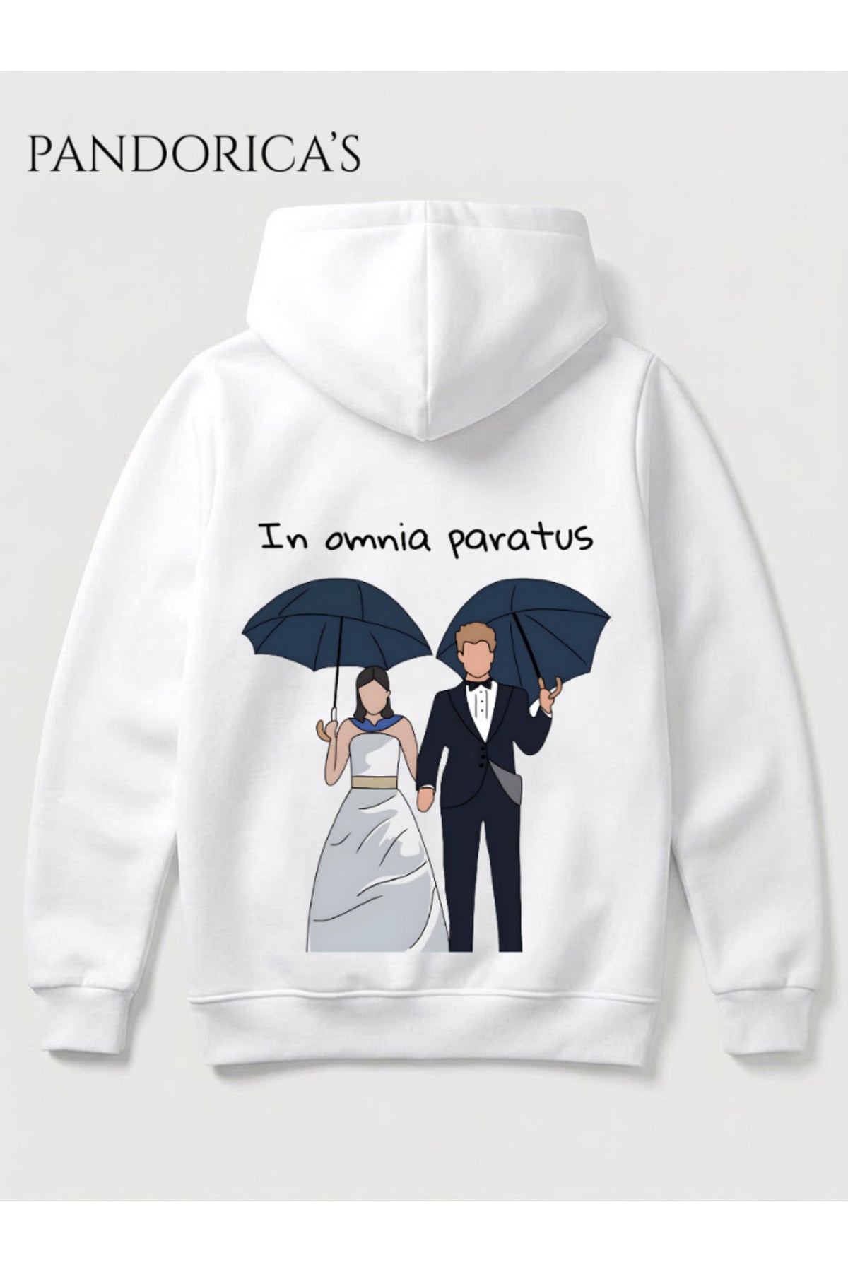 Gilmore Girls Rory&jack İkonik Replik Ve Sahne "In Omnia Paratus" Yazılı Sırt Ve Ön Baskılı Unisex Kapüşonlu Pamuklu Sweatshirt Hoodie