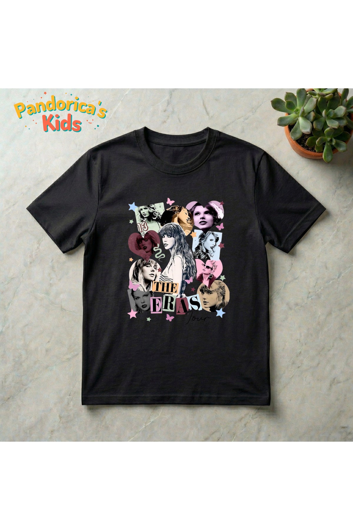 Pandorica's TAYLOR SWIFT THE ERAS TOUR Tasarımı Pamuklu Unisex Çocuk T-shirt