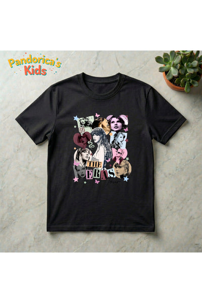 Pandorica's TAYLOR SWIFT THE ERAS TOUR Tasarımı Pamuklu Unisex Çocuk T-shirt