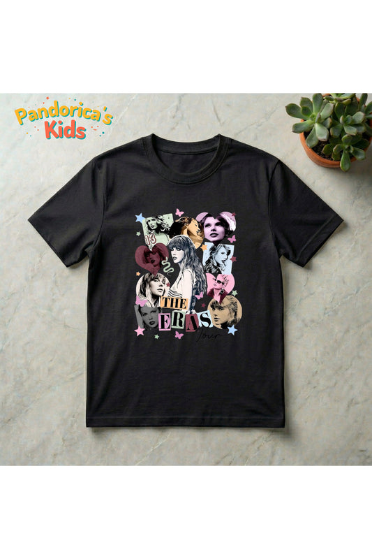 Pandorica's TAYLOR SWIFT THE ERAS TOUR Tasarımı Pamuklu Unisex Çocuk T-shirt
