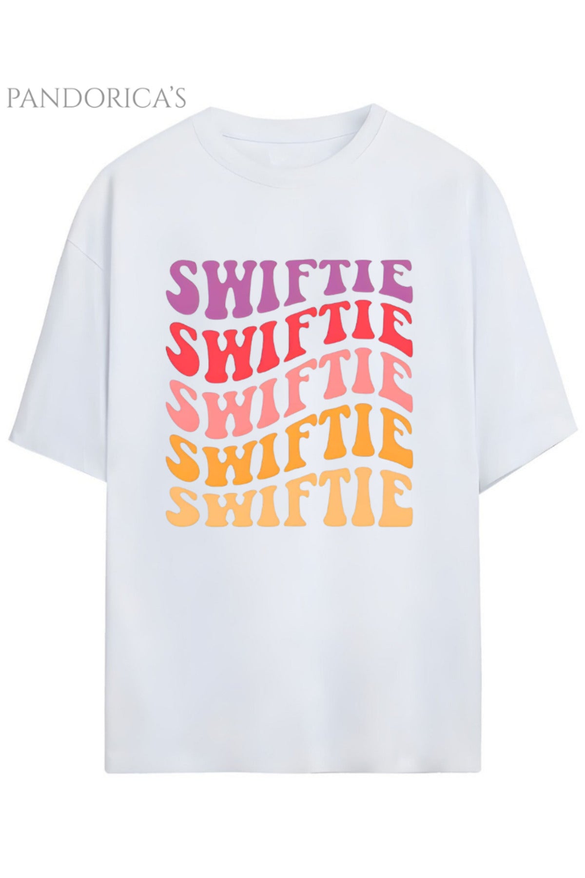 Beyaz Pandorica's Taylor Swift Tasarımı Baskılı " Swiftie" Yazılı Unisex Pamuklu T-Shirt - 17