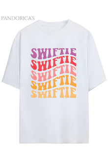 Pandorica's Taylor Swift Tasarımı Baskılı " SWIFTIE" Yazılı Unisex Pamuklu T-shirt