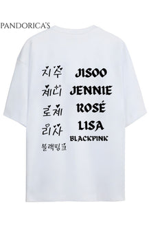 BLACKPINK Tasarım Serisi Yazılı Sırt Ve Göğüs Baskılı Unisex Relaxed Kalıp Tişört