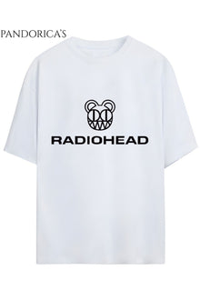 RADIOHEAD Tasarımı Yazılı Baskılı Unisex Pamuklu Relaxed Kalıp Tişört