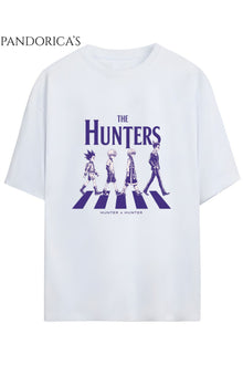 HUNTER X HUNTER Anime Tasarımı Yazılı Baskılı Unisex Pamuklu Relaxed Kalıp Tişört