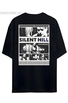 Pandorica's SILENT HILL Tasarımı Sırt Baskılı Unisex Pamuklu T-shirt