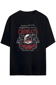 Supernatural Tasarimi Baskılı Unisex Pamuklu Siyah T-shirt