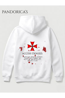 RESIDENT EVIL "Umbrella Corp. ACCSESS DENIED" Tasarımı Yazılı SIRT Baskılı Unisex Kapüşonlu Pamuklu Gamer Sweatshirt Hoodie