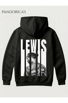 Lewis Hamilton 44 Tasarımı Sırt ve Göğüs Baskılı Unisex Kapüşonlu Pamuklu Sweatshirt (Hoodie)