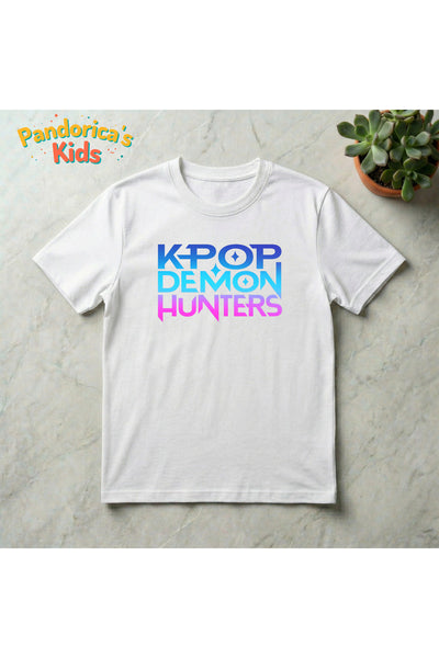 Pandorica's Kpop İblis Avcıları (Demon Hunters) Tasarımı Pamuklu Unisex Çocuk T-shirt