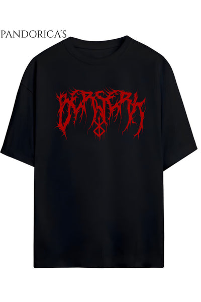 BERSERK Anime Tasarımı Yazılı SIRT VE ÖN Baskılı Unisex Relaxed Kalıp Pamuklu T-shirt