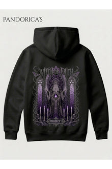 DARK SOULS Özel Tasarım Serisi "WITCH OF FAITH" Yazılı Sırt Baskılı Unisex Pamuklu Kapüşonlu Sweatshirt Hoodie