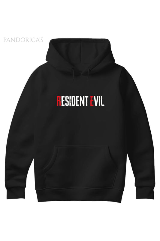 Pandorica's Resident Evil Tasarımı Sırt ve Ön Baskılı Unisex Kapüşonlu Pamuklu Sweatshirt (Hoodie)