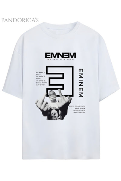 EMINEM SLIM SHADY BASKILI YAZILI PAMUKLU UNISEX TİŞÖRT