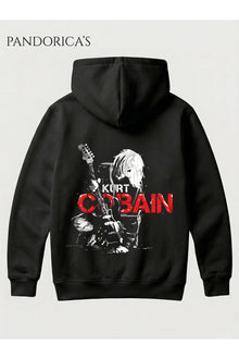NIRVANA KURT COBAIN Tasarımı Yazılı SIRT Baskılı Unisex Kapüşonlu Pamuklu Sweatshirt Kanguru Cep Hoodie