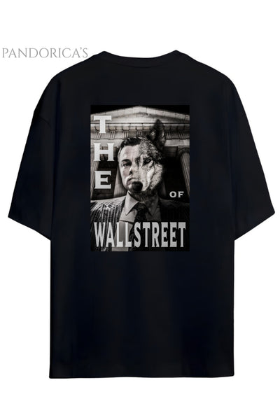 Pandorica's The Wolf Of Wall Street Tasarımı Sırt ve Göğüs Baskılı Unisex Pamuklu T-shirt