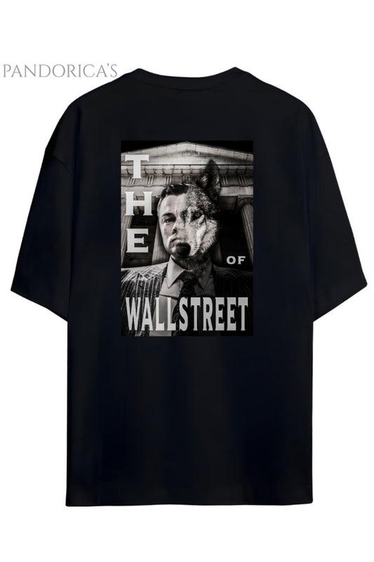 Pandorica's The Wolf Of Wall Street Tasarımı Sırt ve Göğüs Baskılı Unisex Pamuklu T-shirt