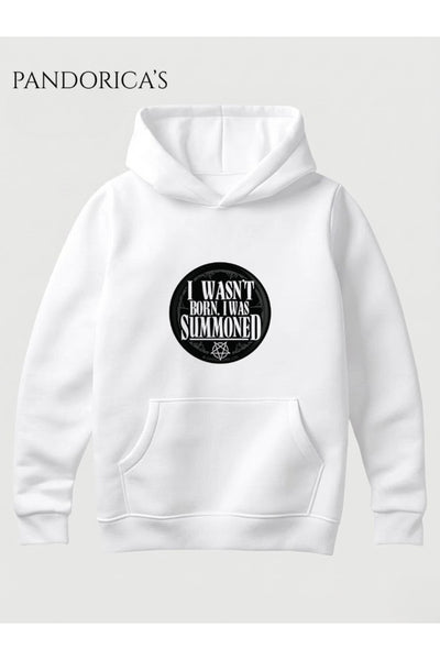 SUPERNATURAL Özel Tasarımı "I Wasn't Born.I Was Summoned" Yazılı Baskılı Unisex Kapüşonlu Pamuklu Sweatshirt Hoodie