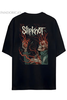 Pandorica's SLIPKNOT Sırt Baskılı Unisex Relaxed Kalıp Pamuklu Tişört
