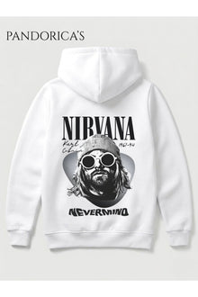NIRVANA KURT COBAIN "NEVERMIND" Tasarımı Yazılı SIRT Baskılı Unisex Kapüşonlu Pamuklu Sweatshirt Kanguru Hoodie
