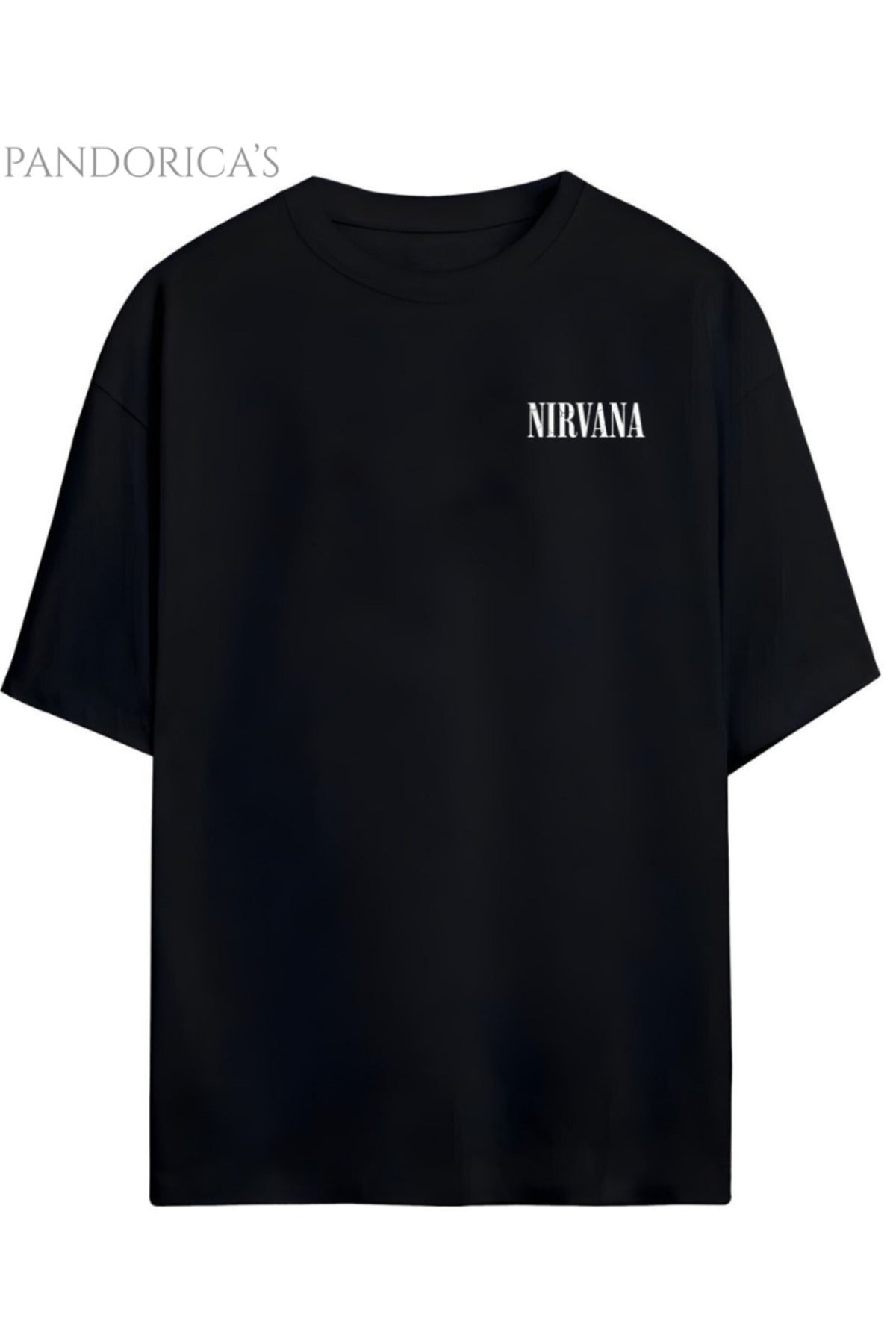 Pandorica's Nirvana Tasarımı Sırt Baskılı Unisex Pamuklu T-Shirt