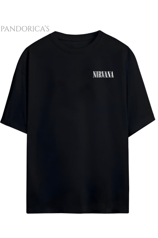 Pandorica's Nirvana Tasarımı Sırt Baskılı Unisex Pamuklu T-shirt