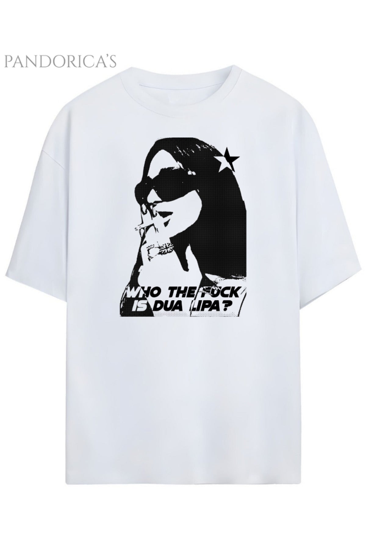 Pandorica's Dua Lipa Tasarımı Unisex Pamuklu T-Shirt