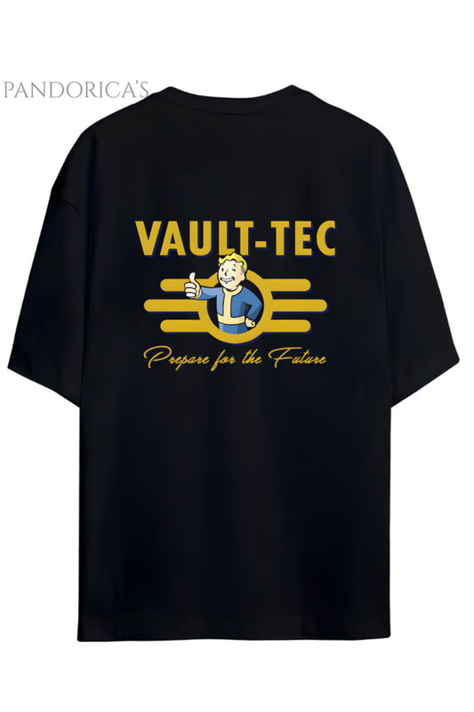 FALLOUT TASARIMI NUKA COLA & VAULT-TECH YAZILI SIRT VE GÖĞÜS BASKILI PAMUKLU UNISEX TİŞÖRT