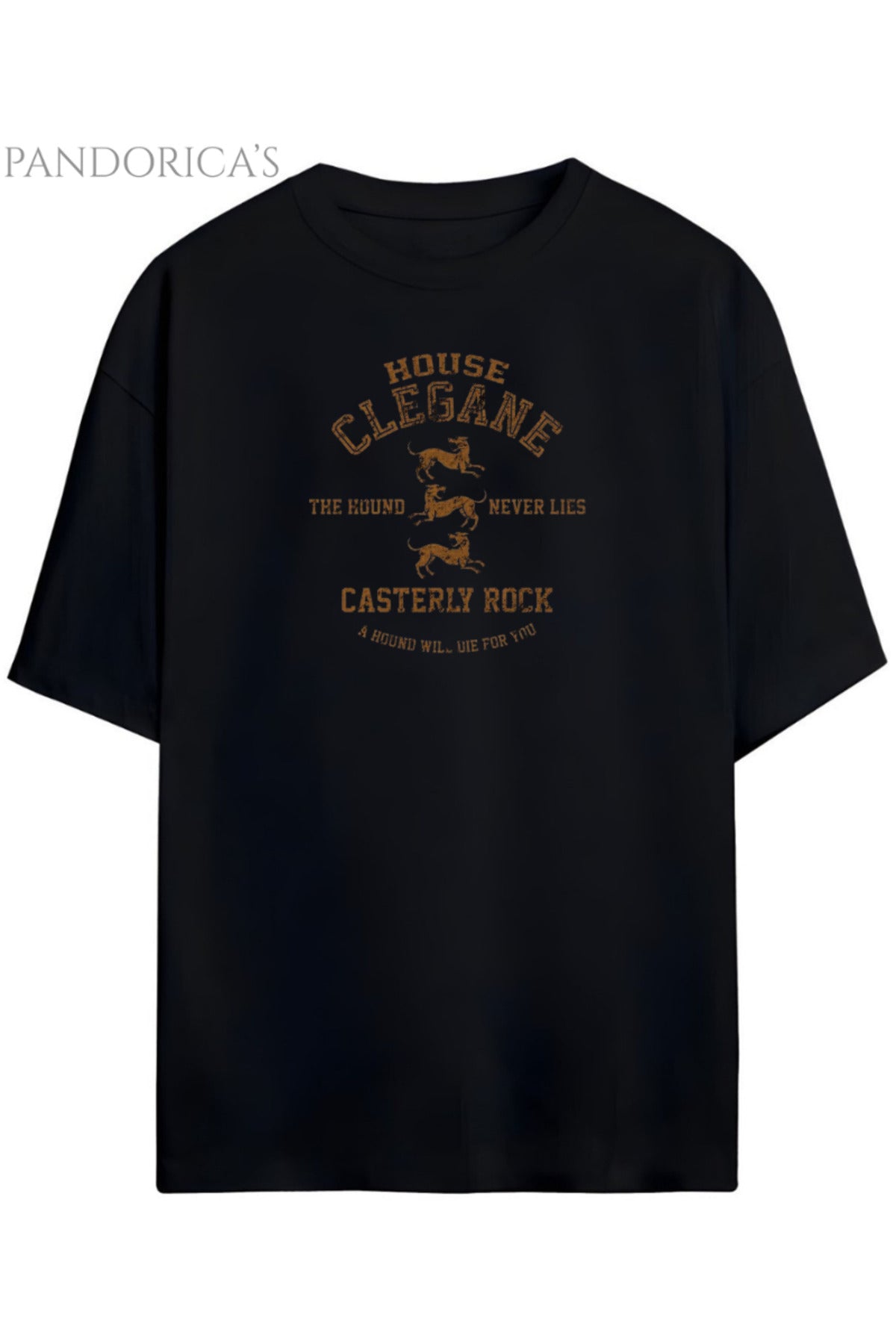 Pandorica's Game Of Thrones Tasarımı House Clegane Baskılı Unisex Pamuklu T-Shirt