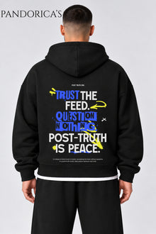 Urban Streetwear Konseptli Unisex Oversize Yazılı SIRT Baskılı Pamuklu Kapüşonlu Fermuarlı Hırka