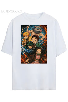 Pandorica's Demon Slayer Tasarimi Unisex Pamuklu T-shirt