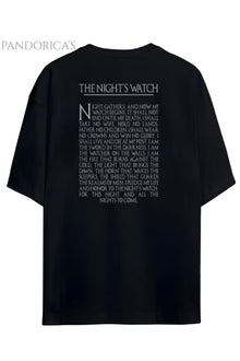 Pandorica's Game Of Thrones The Night's Watch Tasarımı Sırt Ve Göğüs Baskılı Unisex Pamuklu T-shirt