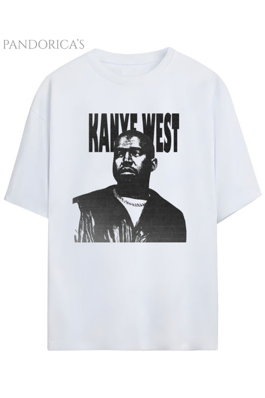 Pandorica's Kanye West Tasarımı Baskılı Yazılı Unisex Pamuklu T-shirt