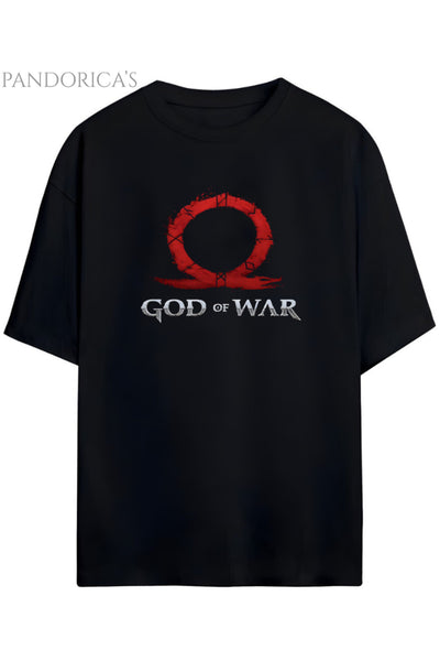 GOD OF WAR TASARIM SERİSİ BASKILI YAZILI PAMUKLU RELAXED KALIP UNISEX TİŞÖRT