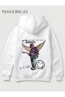 NIRVANA KURT COBAIN Tasarımı Yazılı SIRT Baskılı Unisex Kapüşonlu Pamuklu Sweatshirt Kanguru Cep Hoodie