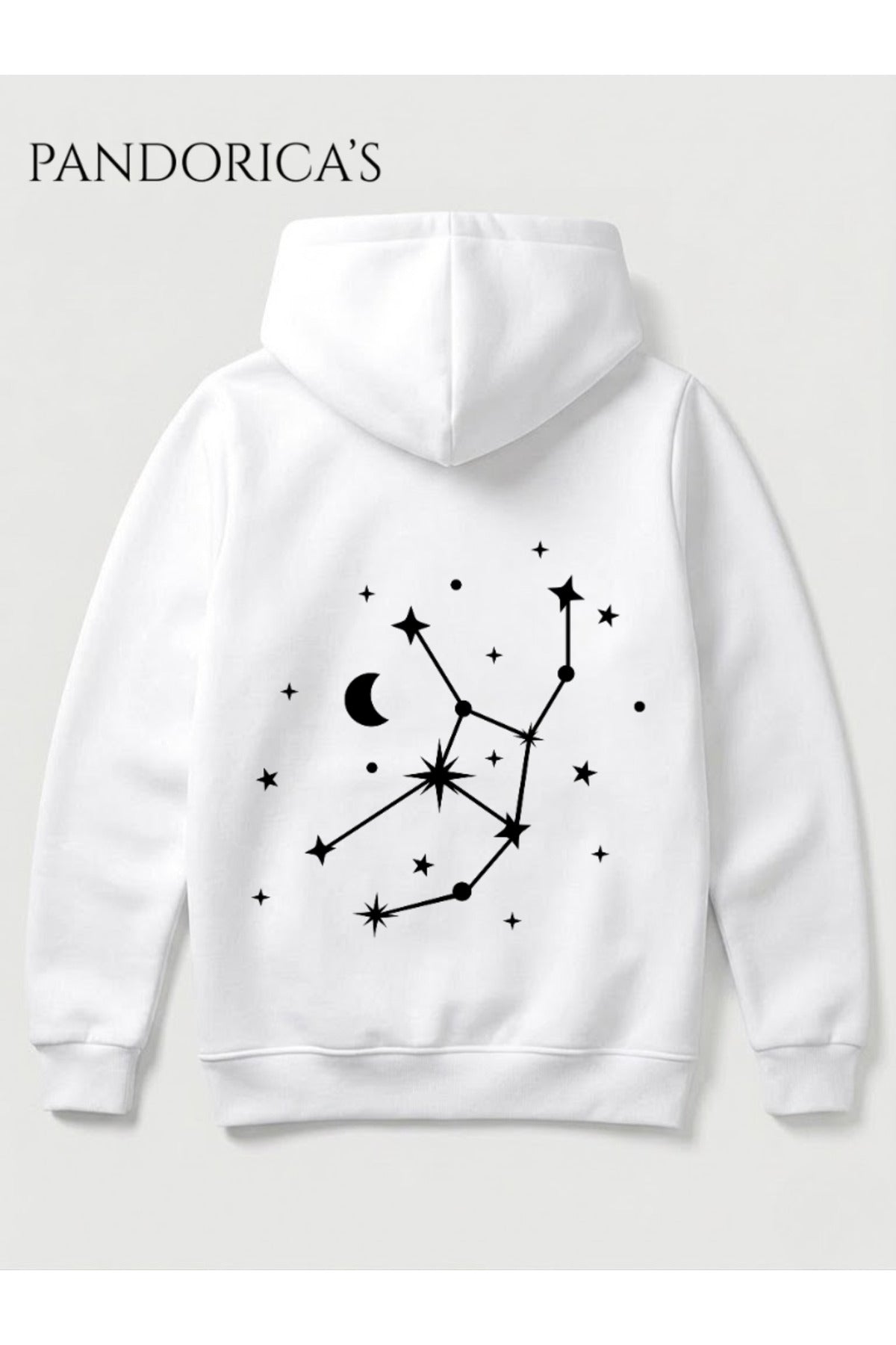 Başak Burcu Zodyak Takımyıldız Sırt Ve Göğüs Baskılı Kapüşonlu Pamuklu Sweatshirt – Virgo (Hoodie)