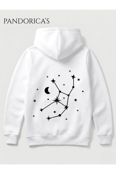 Başak Burcu Zodyak Takımyıldız Sırt Ve Göğüs Baskılı Kapüşonlu Pamuklu Sweatshirt – Virgo (Hoodie)