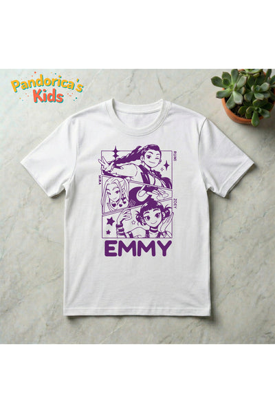 Pandorica's Kpop İblis Avcıları (Demon Hunters) Tasarımı Pamuklu Unisex Çocuk T-shirt