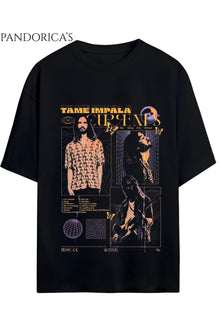 Tame Impala Tasarımı Yazılı Baskılı Unisex Pamuklu Relaxed Kalıp Tişört