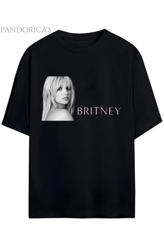 Britney Spears Tasarım Serisi 90'lar Stili Baskılı Pamuklu Relaxed Kalıp Unisex Tişört