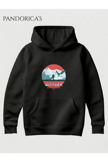 THE WITCHER WILD HUNT Tasarımı Yazılı Baskılı Unisex Kapüşonlu Pamuklu Gamer Sweatshirt Hoodie