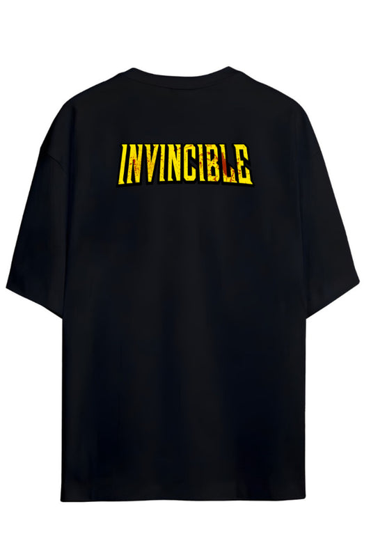 INVINCIBLE NOLAN OMNI-MAN "THINK MARK,THINK"YAZILI ÖN VE SIRT BASKILI PAMUKLU RELAXED KALIP UNISEX TİŞÖRT