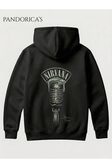 NIRVANA Tasarımı Yazılı SIRT Baskılı Unisex Kapüşonlu Pamuklu Sweatshirt Kanguru Cep Hoodie