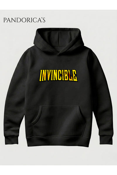INVINCIBLE Friends & Foes Tasarım Serisi Yazılı Sırt ve Ön Baskılı Unisex Kapüşonlu Pamuklu Sweatshirt (Hoodie)