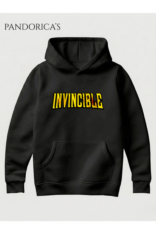 INVINCIBLE Friends & Foes Tasarım Serisi Yazılı Sırt ve Ön Baskılı Unisex Kapüşonlu Pamuklu Sweatshirt (Hoodie)