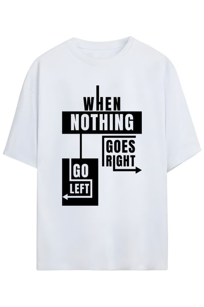 Go Left İronık Tasarım Unisex Pamuklu T-shirt